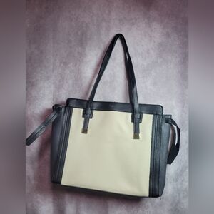 Elegant Black and Cream Tote Bag